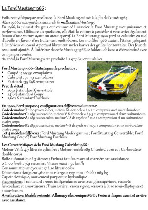 VACV Fiche Ford Mustang